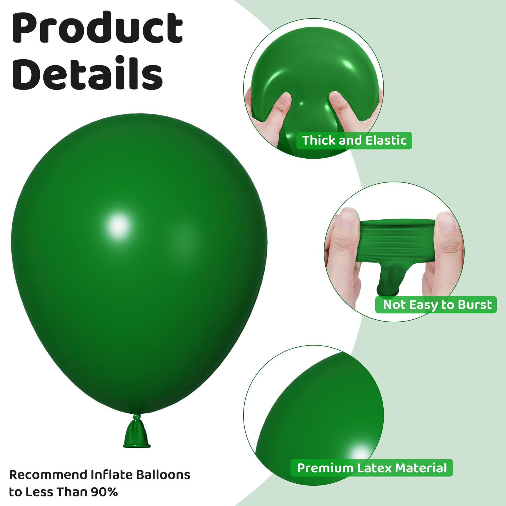 Ouddy Party 10 inch dark green balloon for versatile garland designs