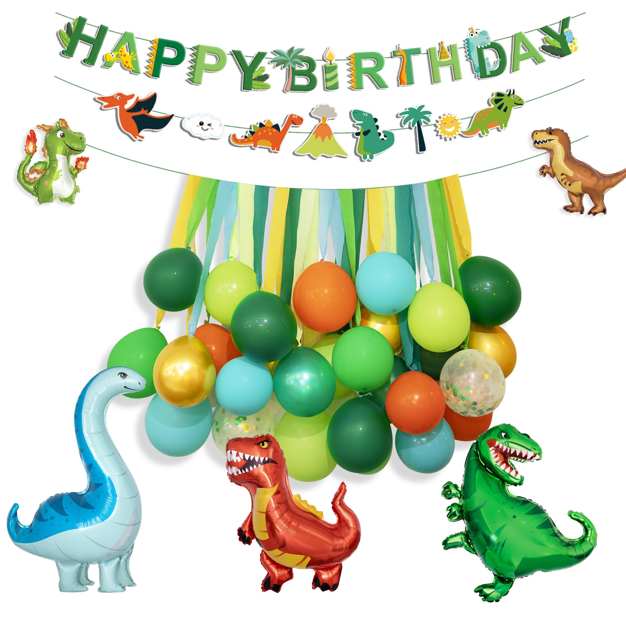 Ouddy Party dinosaur-themed banner adds cohesive jungle decor for photos