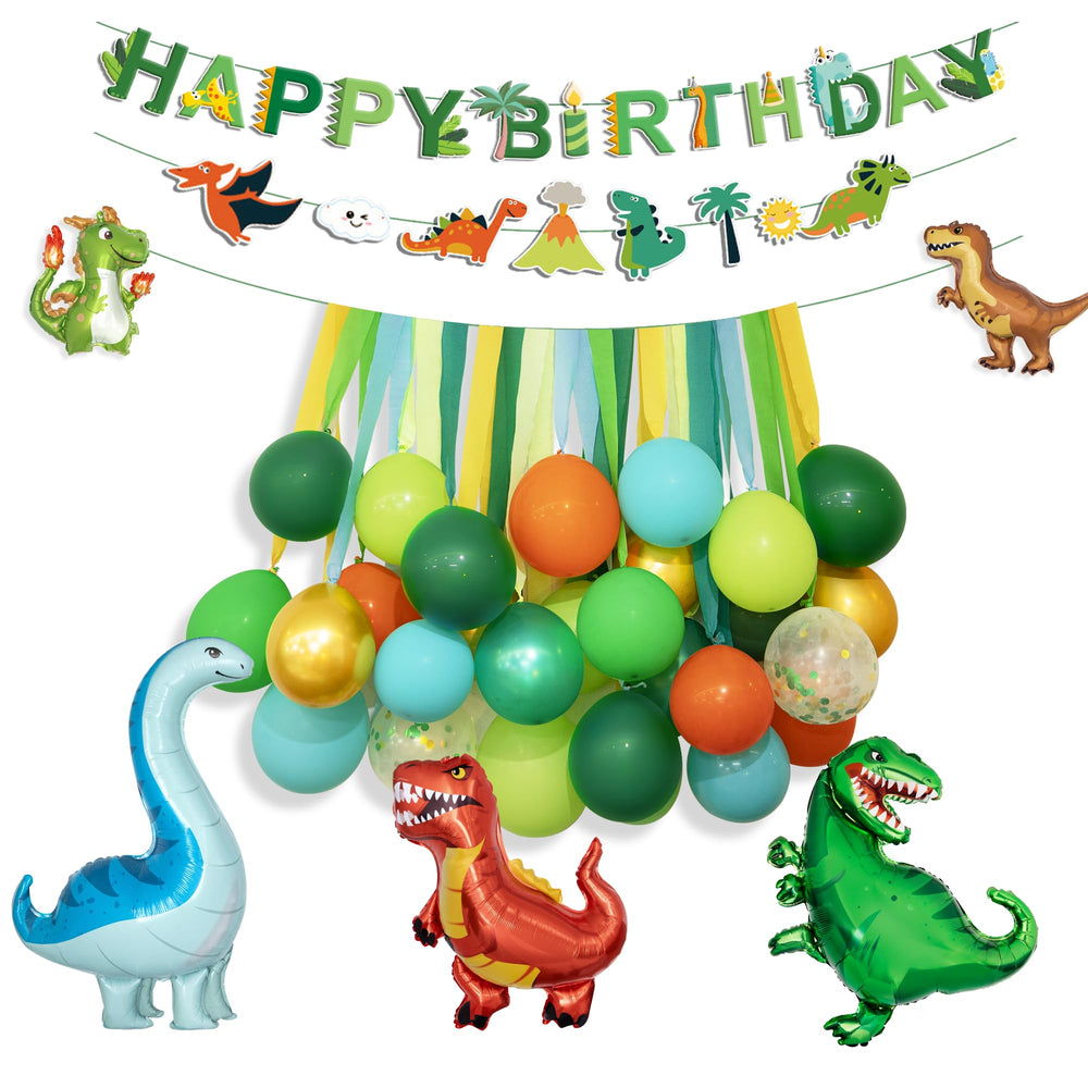 Ouddy Party dinosaur-themed banner adds cohesive jungle decor for photos