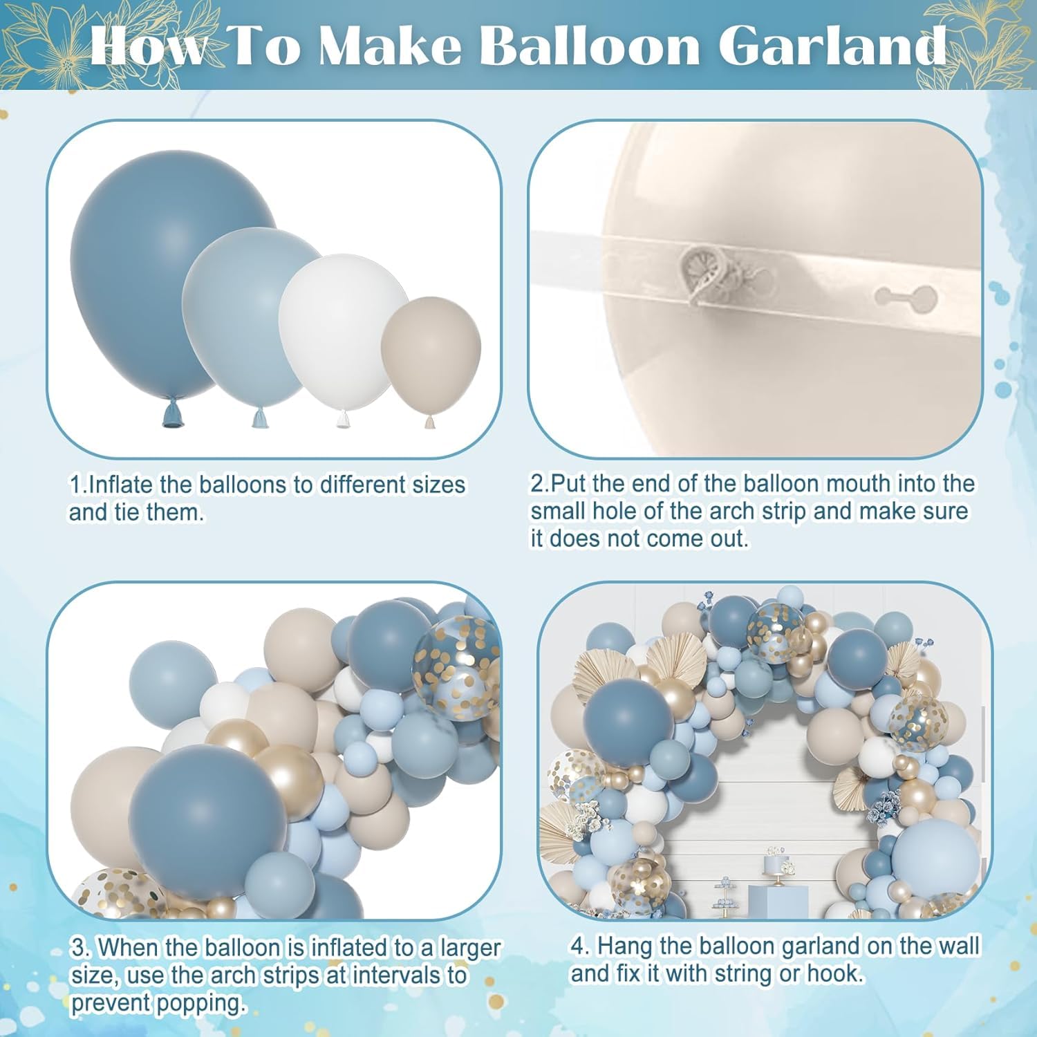 Ouddy Party dusty blue confetti 12-inch balloons add sparkle to celebrations