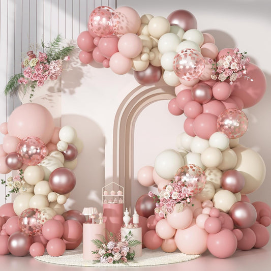 Ouddy Party dusty pink 18in balloon arch for elegant baby showers