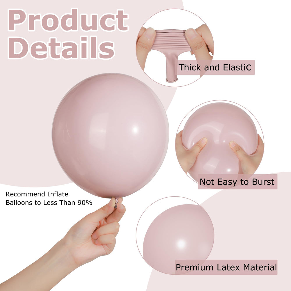 Ouddy Party 10in dusty rose balloons for stylish birthday decor