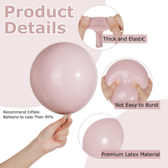 Ouddy Party 10in dusty rose balloons for stylish birthday decor