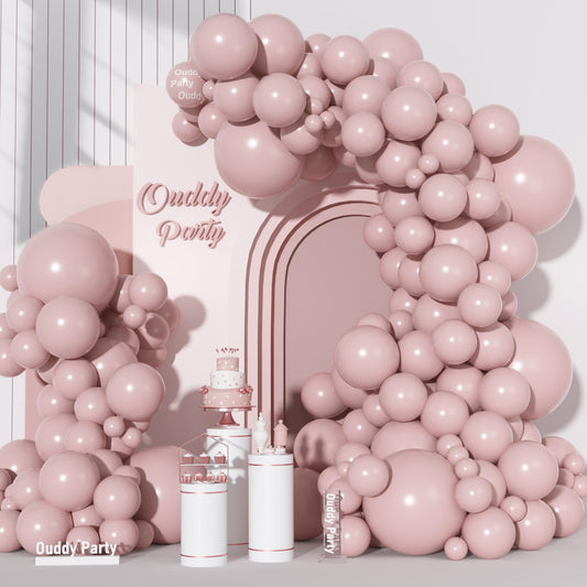 Ouddy Party dusty pink 18in balloons for a luxe all-ages party backdrop
