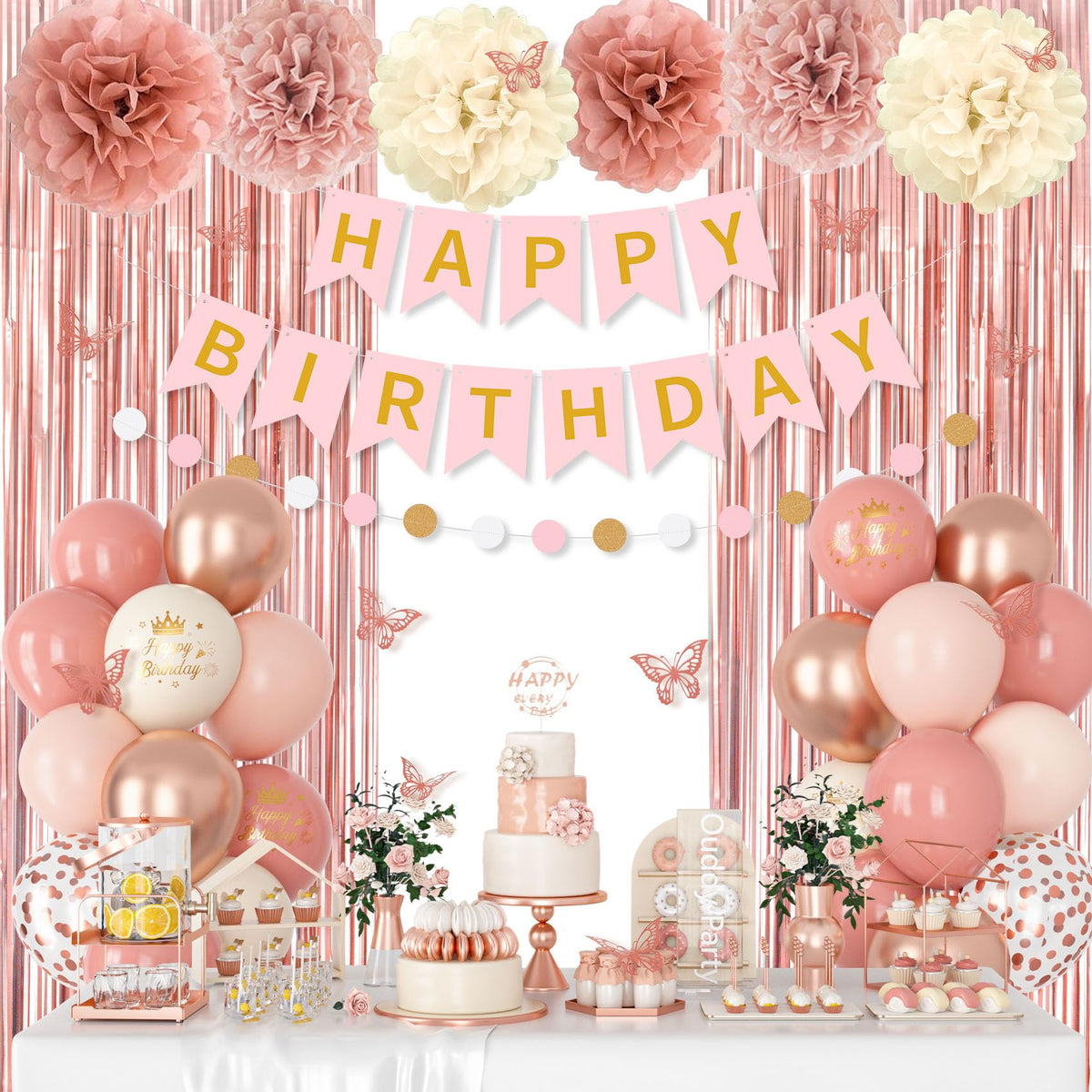 Ouddy Party dusty pink balloons for festive decor and photo-worthy celebrations