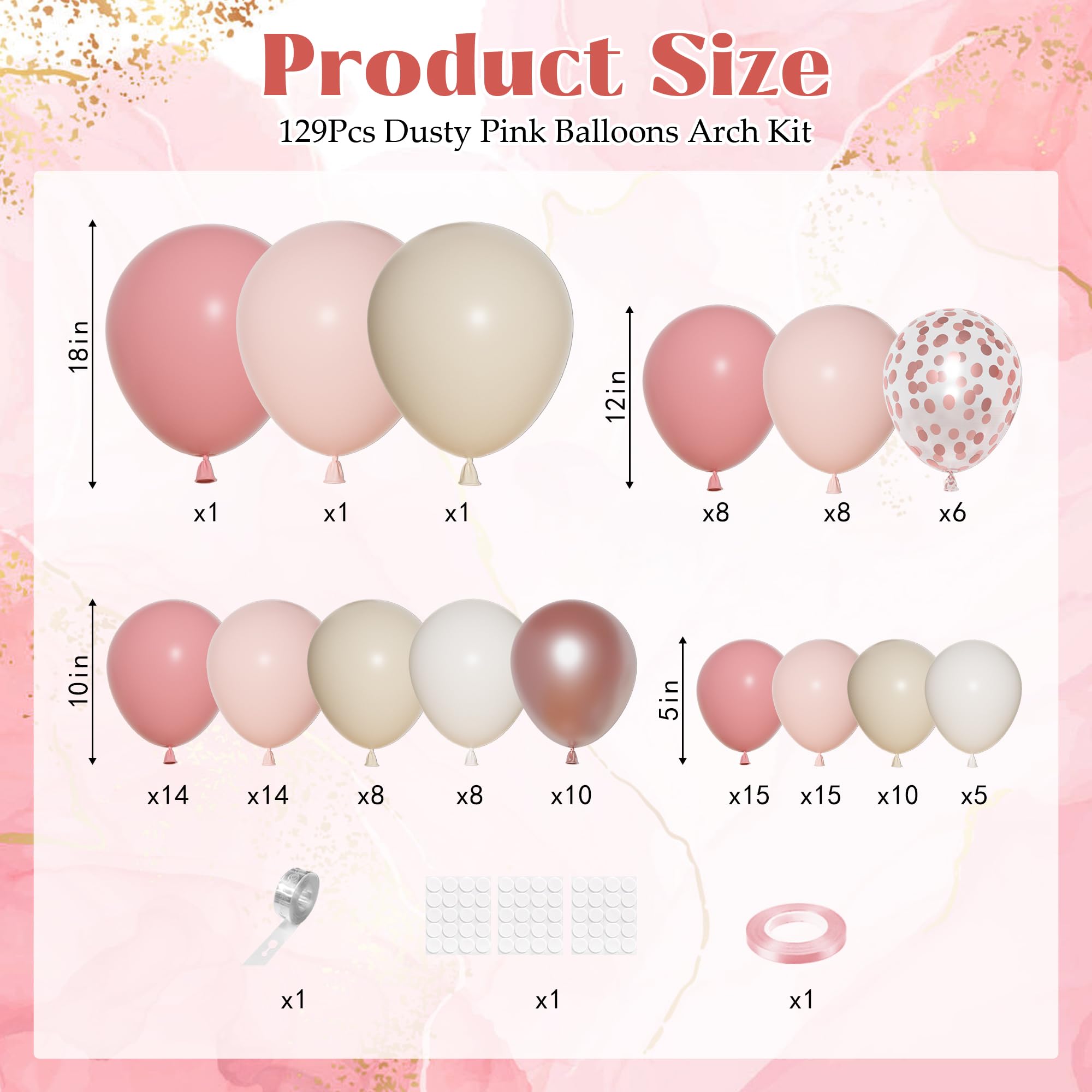 Ouddy Party dusty pink confetti balloons for festive décor