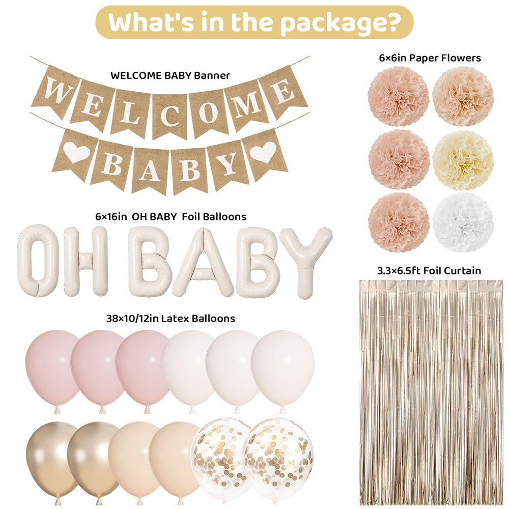 Ouddy Party dusty pink latex balloons bring soft, premium color to showers.