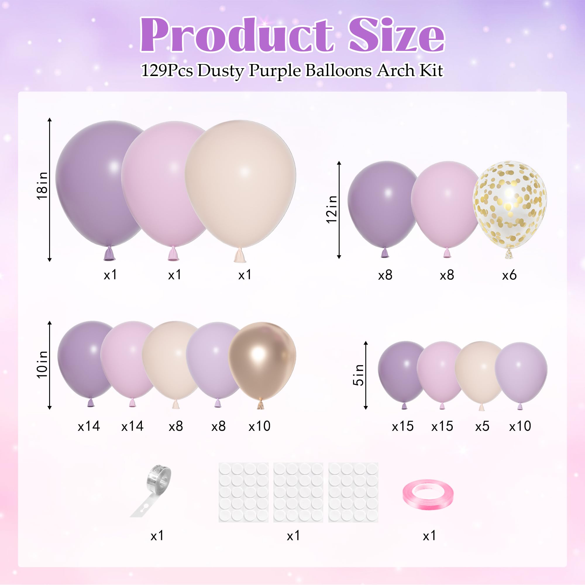 Ouddy Party lavender 12in balloon adds soft color to arches and decor