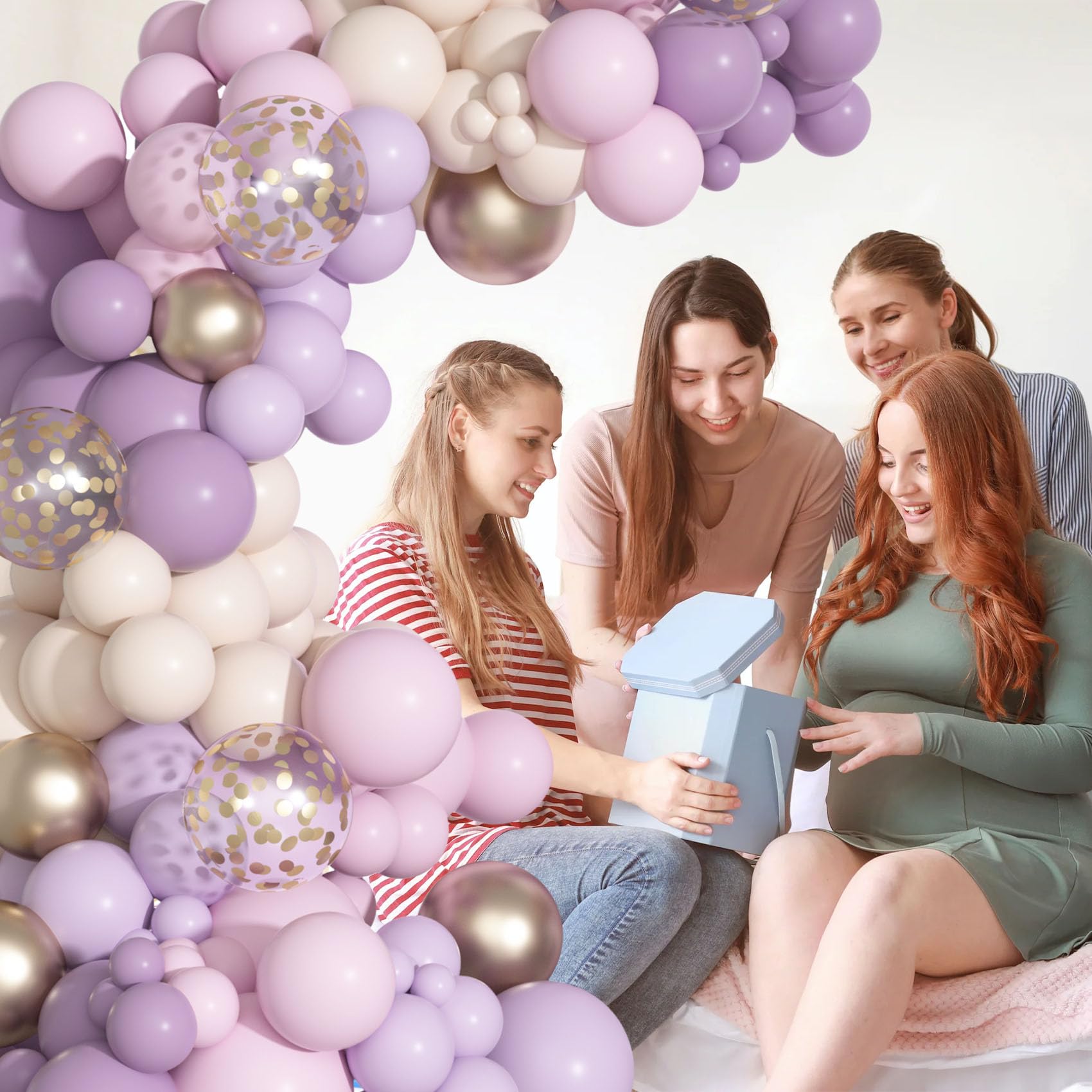 Ouddy Party dusty purple sand 10in balloon complements pastel schemes