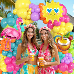Ouddy Party 5in flamingo balloons add playful tropical flair