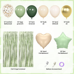 Ouddy Party foil fringe curtains in sage green and gold.