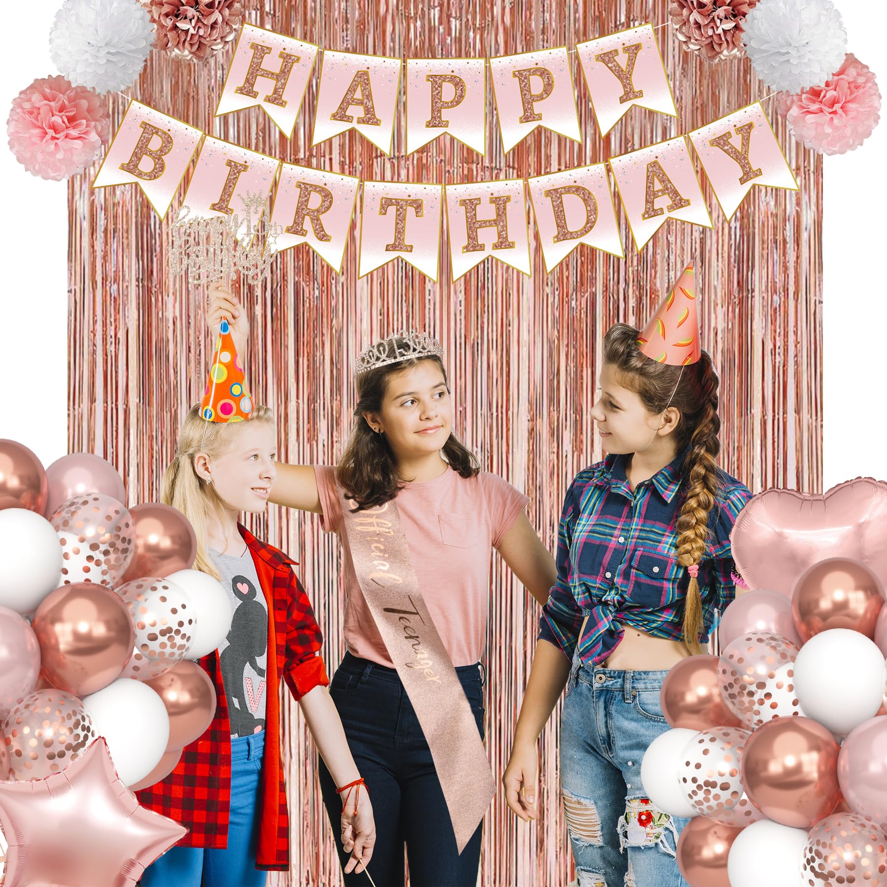 Ouddy Party foil letters balloons spell celebratory phrases with a shiny finish.