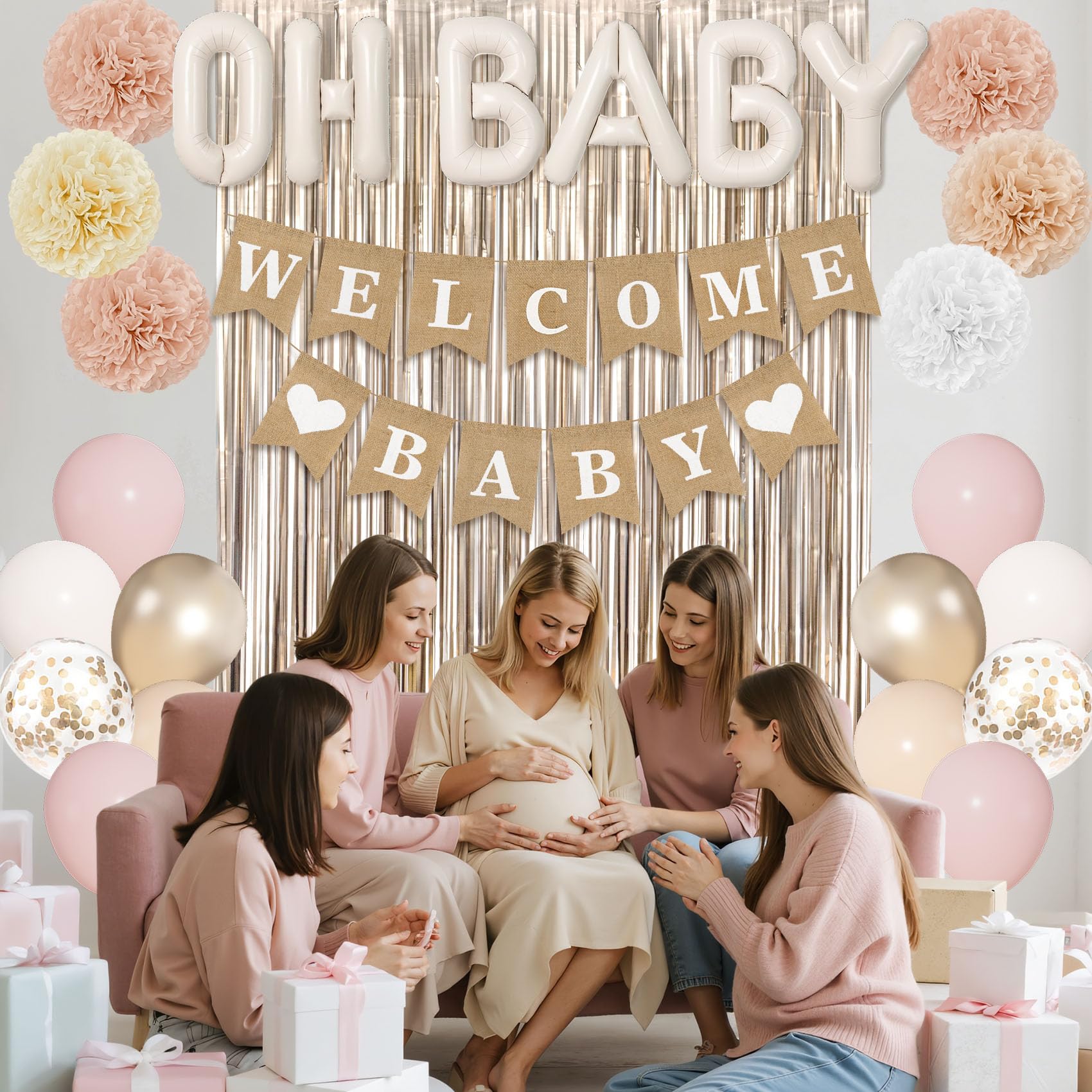 Ouddy Party gold foil balloons elevate focal decor with glamorous accents.
