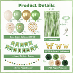 Ouddy Party green paper pom poms for a soft backdrop
