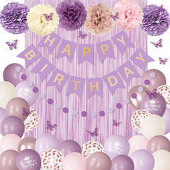 Ouddy Party 10-inch balloons create a soft lavender backdrop for photos