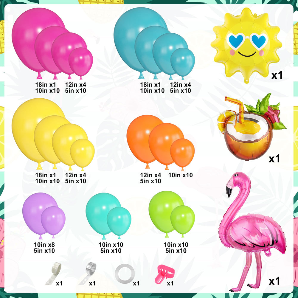 Ouddy Party Hawaii 12in balloons ideal for tropical themed celebrations