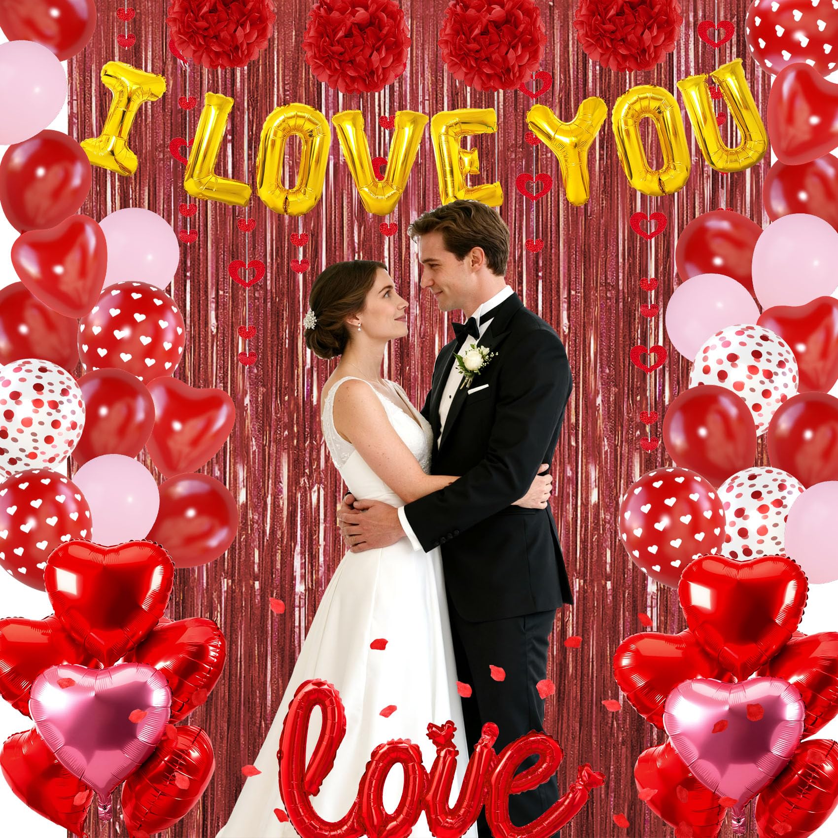 Ouddy Party heart-shaped string enhancing garlands and photo setups