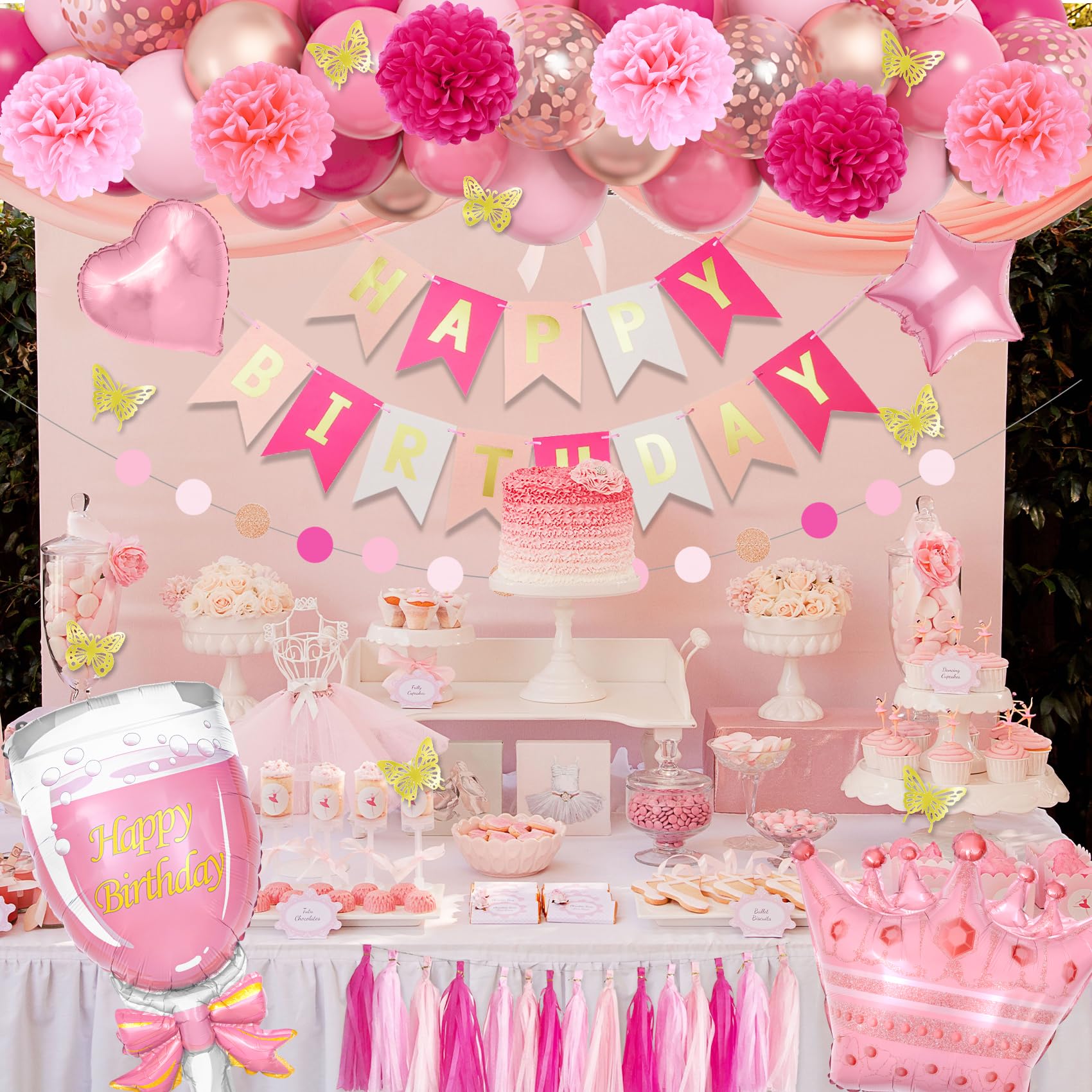 Ouddy Party hot pink balloons collection for vibrant party decor
