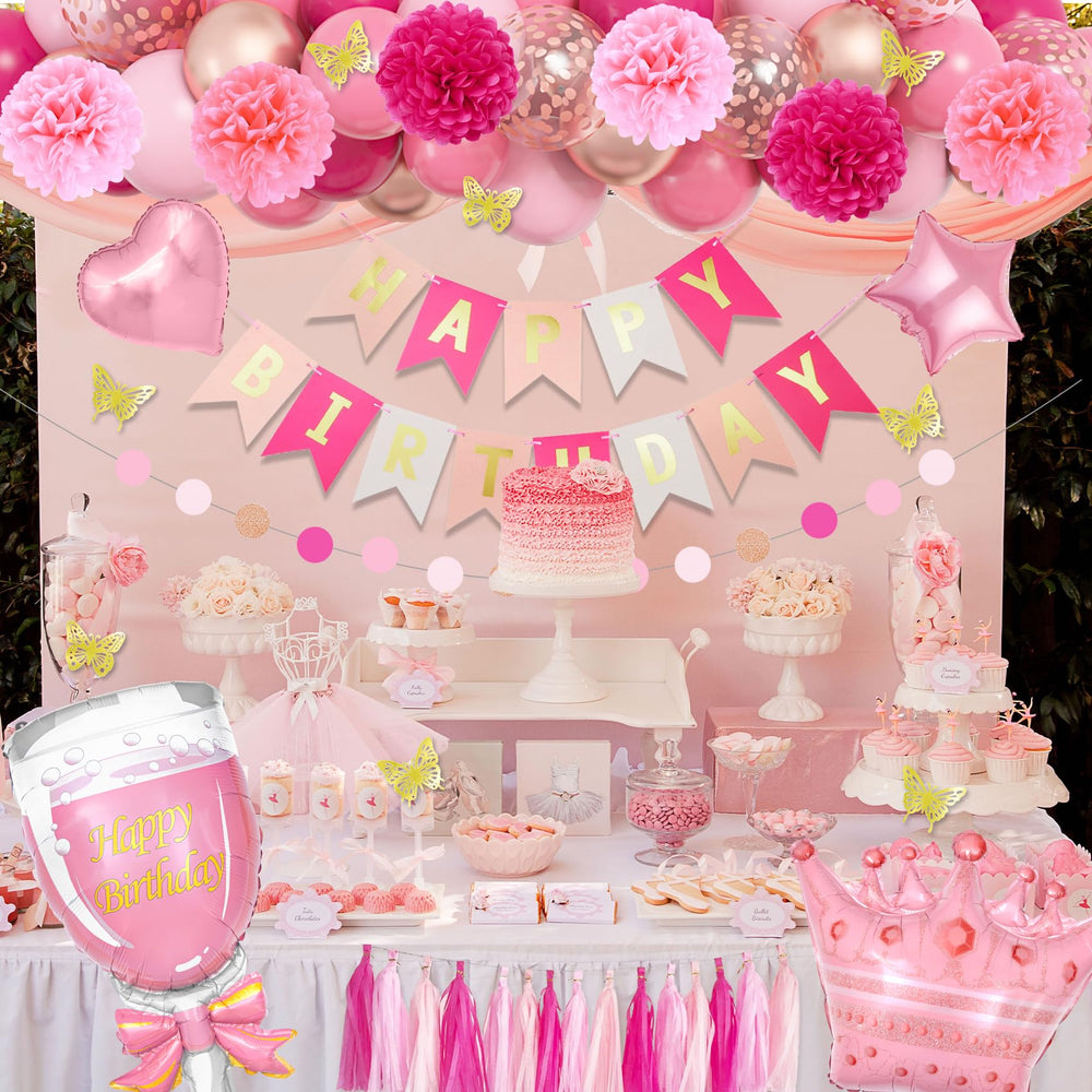 Ouddy Party hot pink balloons collection for vibrant party decor