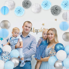 Ouddy Party its a boy foil balloons celebrate the baby boy theme