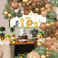 Ouddy Party jungle 5in balloons in sage green for texture and depth.