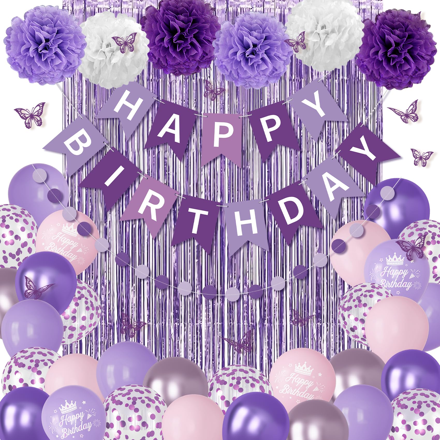 Ouddy Party lavender pink fringe curtain creates a glam backdrop for photos