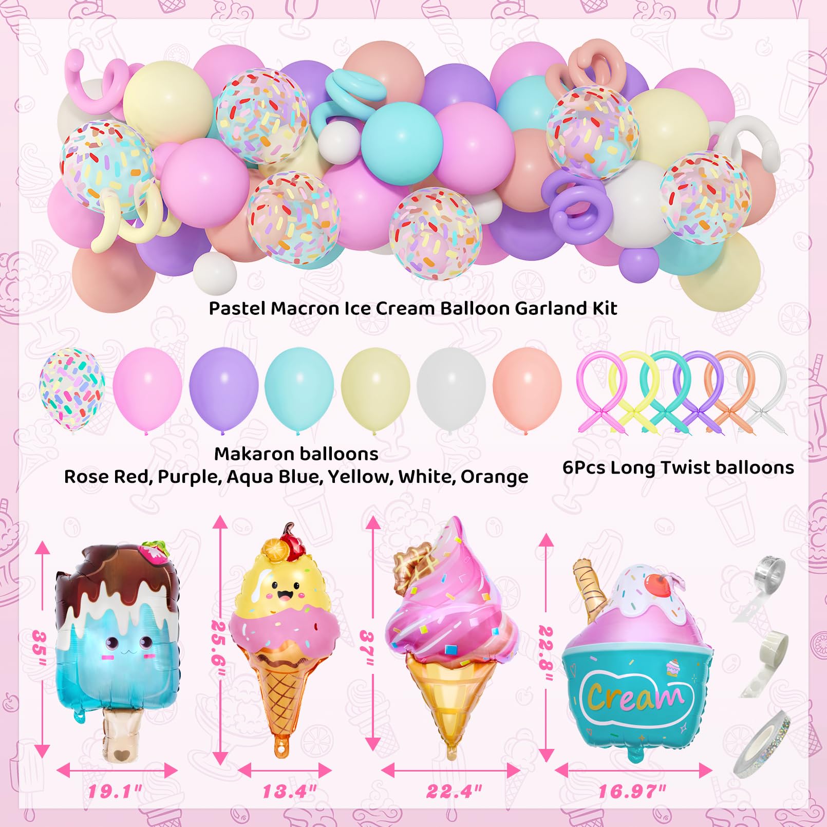 Ouddy Party long twist balloons for versatile arches and playful textures