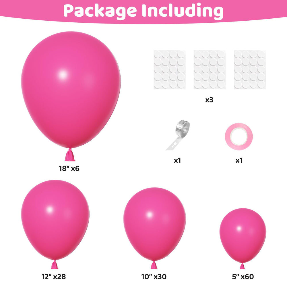 Ouddy Party magenta 18-inch balloons create arch-ready impact