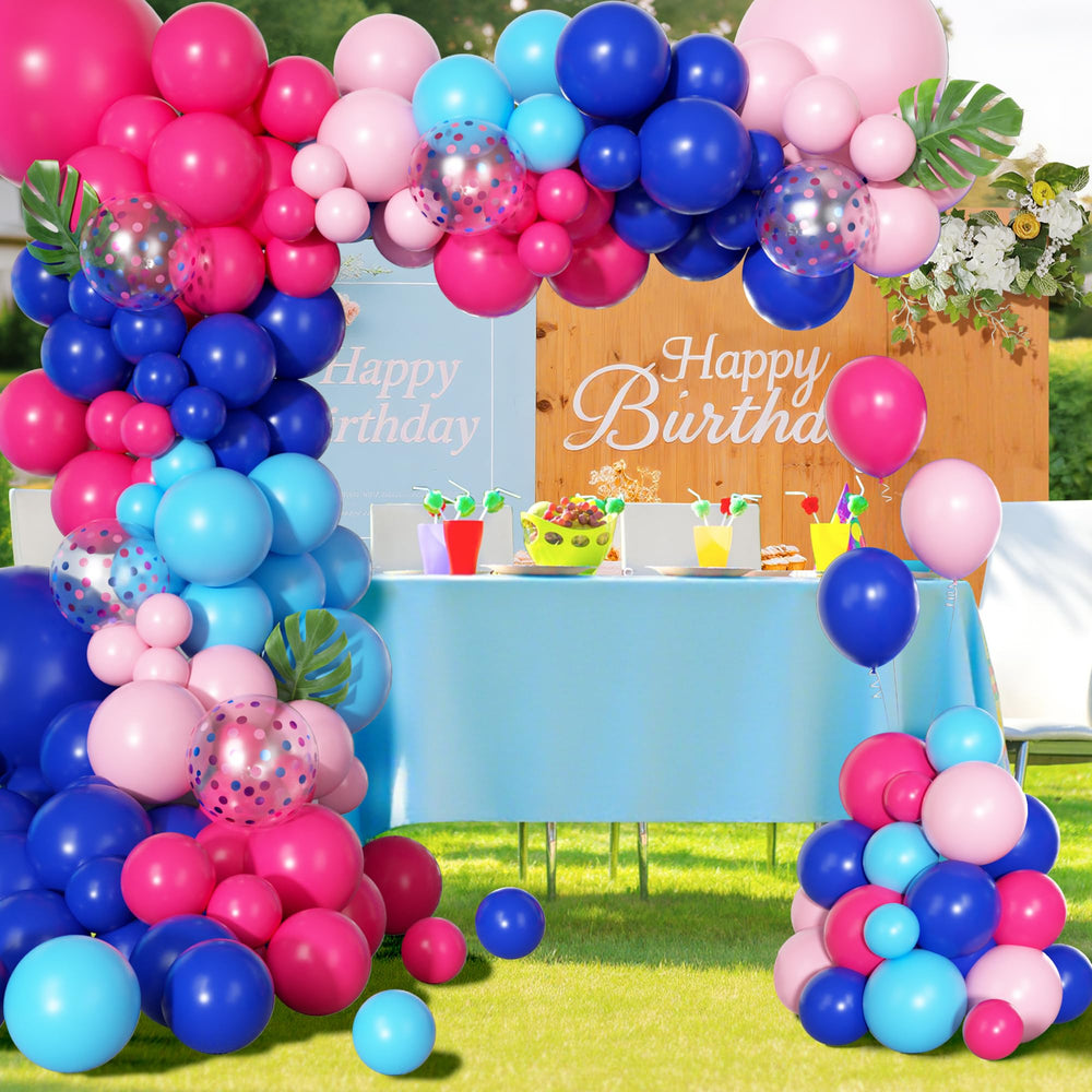 Ouddy Party 10-inch matte balloons provide vibrant color accents for tables.