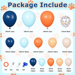 Ouddy Party navy and light blue 18-inch balloons create a dreamy backdrop