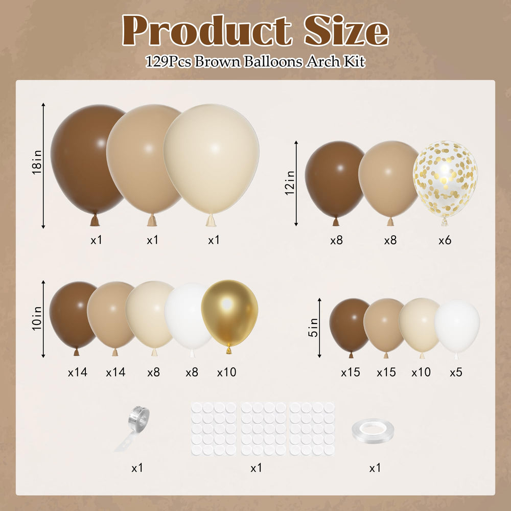 Ouddy Party nude and brown 12-inch latex balloons for versatile birthday decorating