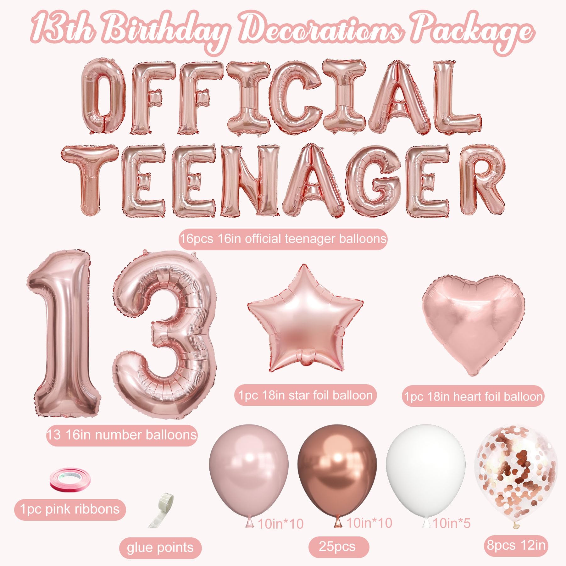 Ouddy Party official teenager sash highlights the milestone with rose-gold style.