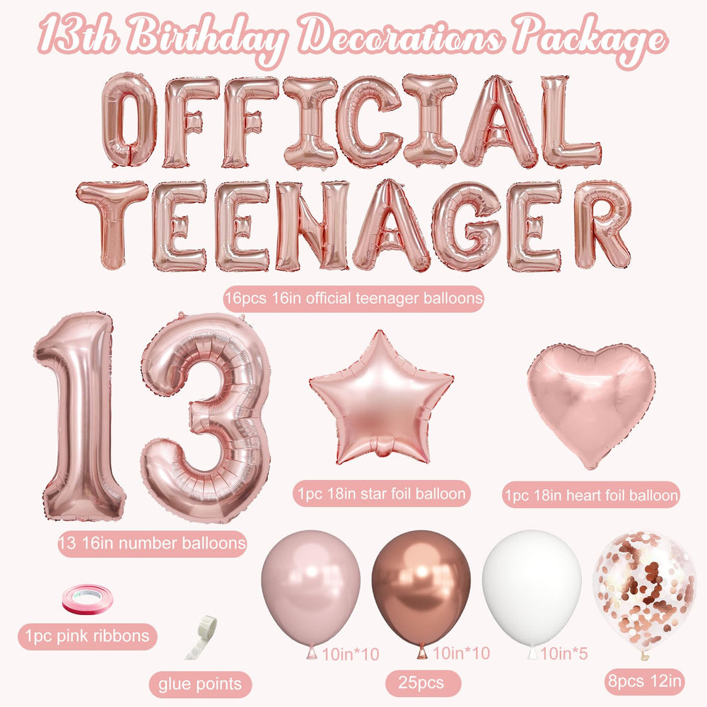 Ouddy Party official teenager sash highlights the milestone with rose-gold style.