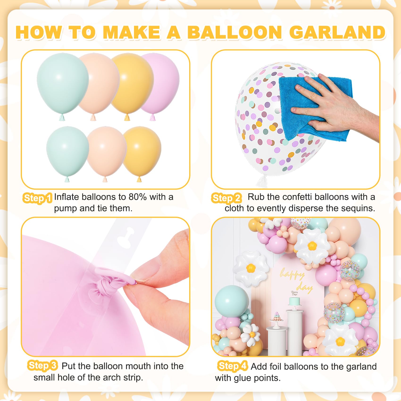 Ouddy Party pastel 10/5in balloons create soft, charming party vibes.