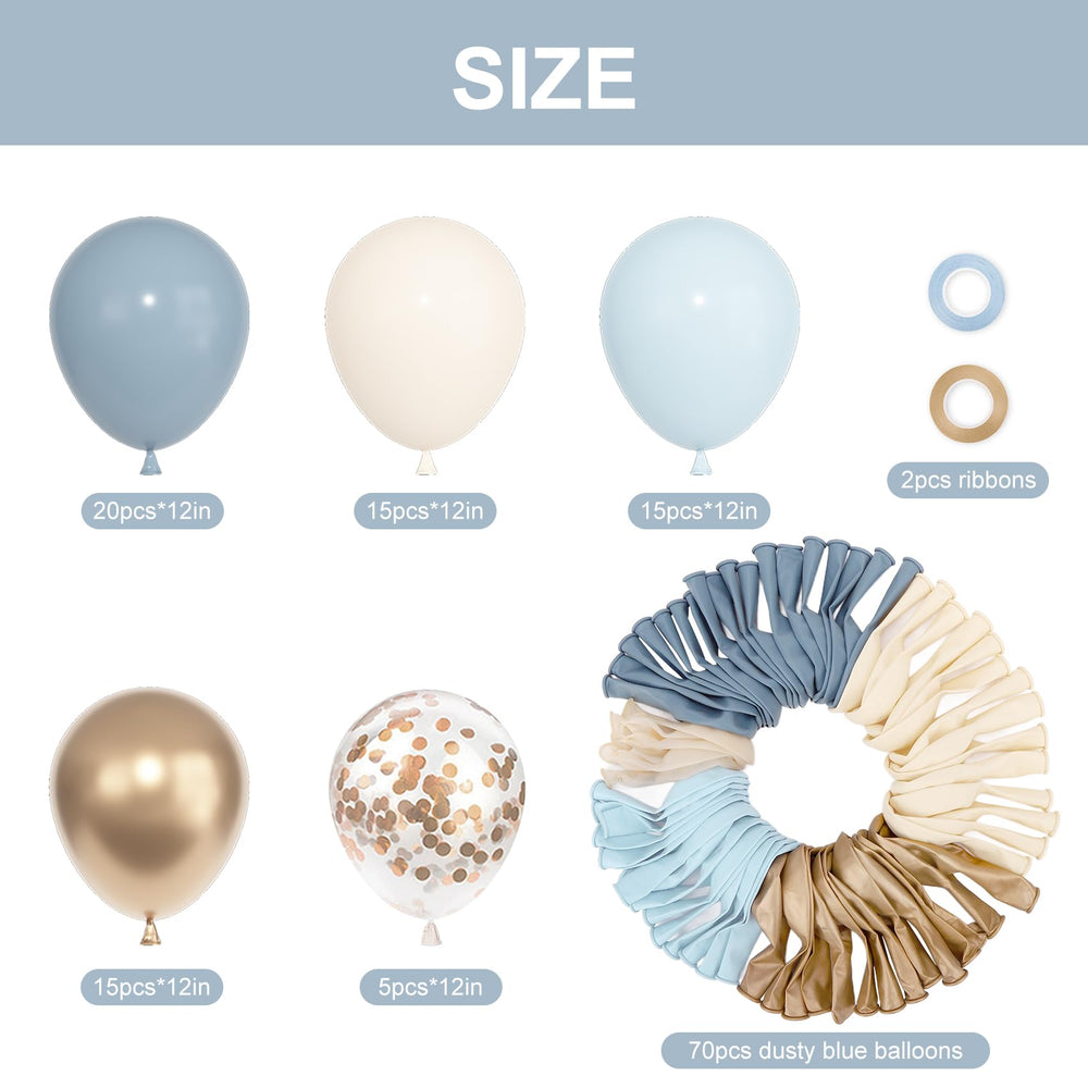 Ouddy Party pastel blue balloons provide soft backdrop for baby showers.