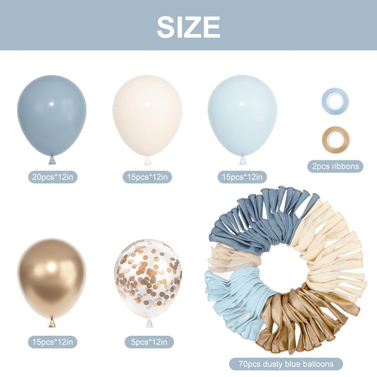 Ouddy Party pastel blue balloons provide soft backdrop for baby showers.