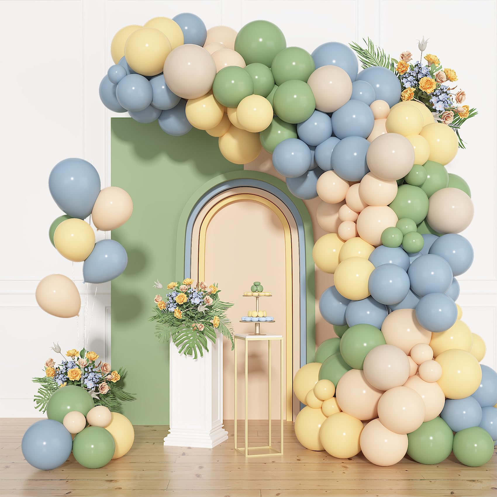 Ouddy Party pastel-yellow 12in balloons adding cheerful brightness