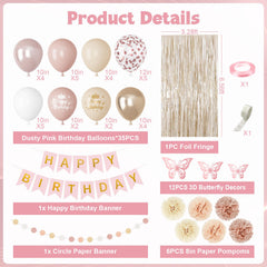 Ouddy Party pearl pink double-stuffed balloons add elegant texture.