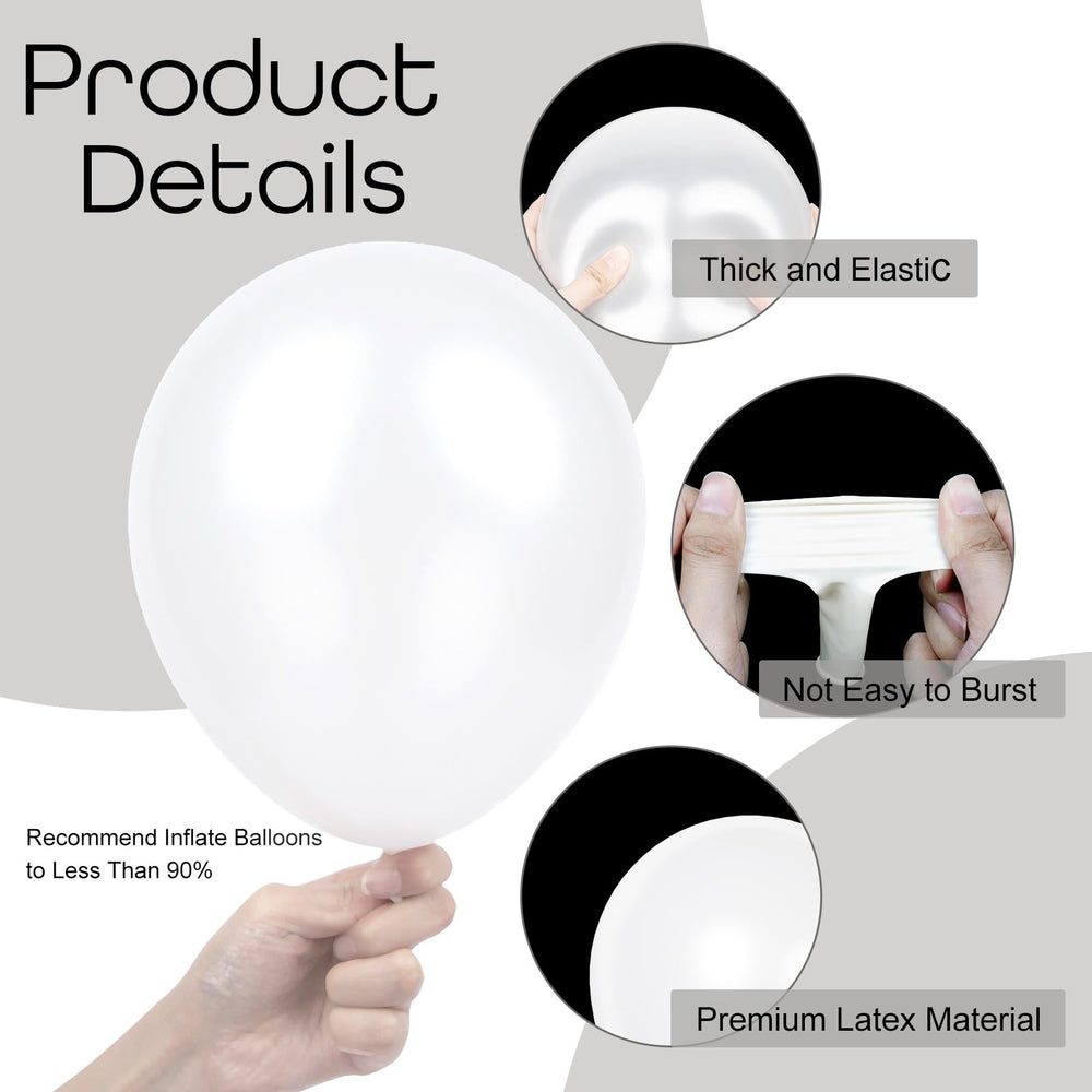 Ouddy Party pearl white 10in balloons for garlands and decorative accents