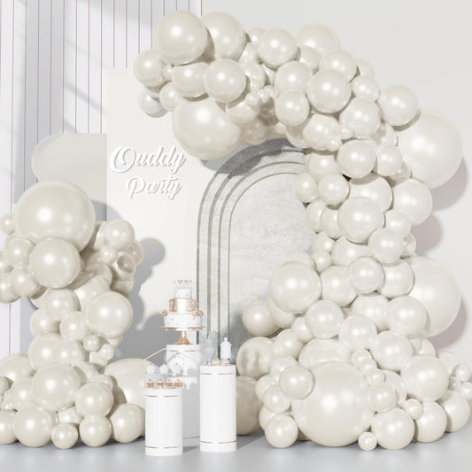 Ouddy Party pearl white 18in balloons for elegant centerpieces and photos