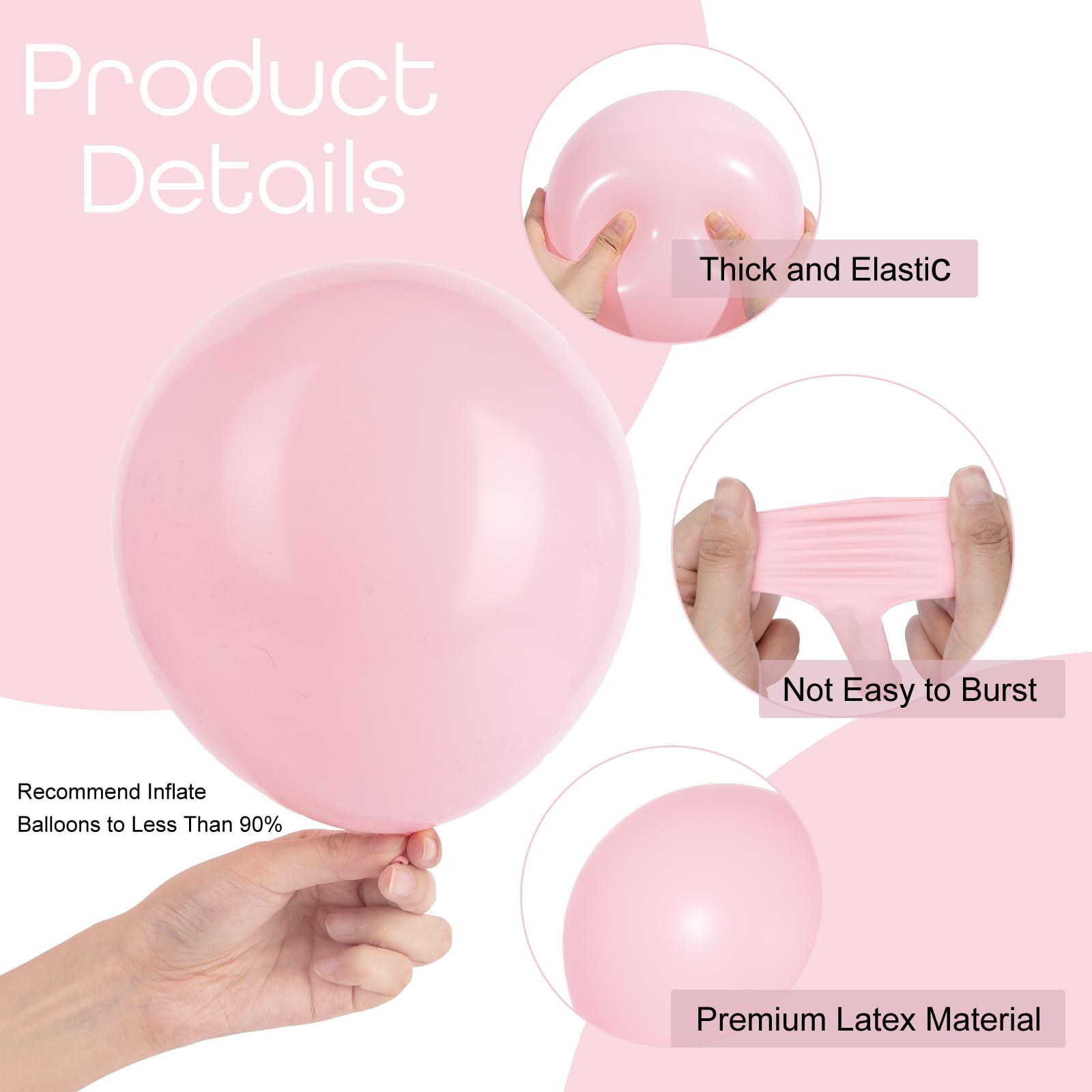 Ouddy Party pink 10in balloons for mixed-size arches and decor