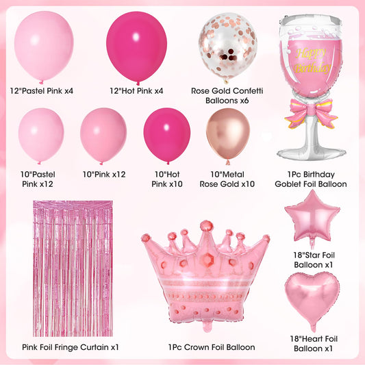 Ouddy Party pink fringe curtain adds a shimmering frame for photos