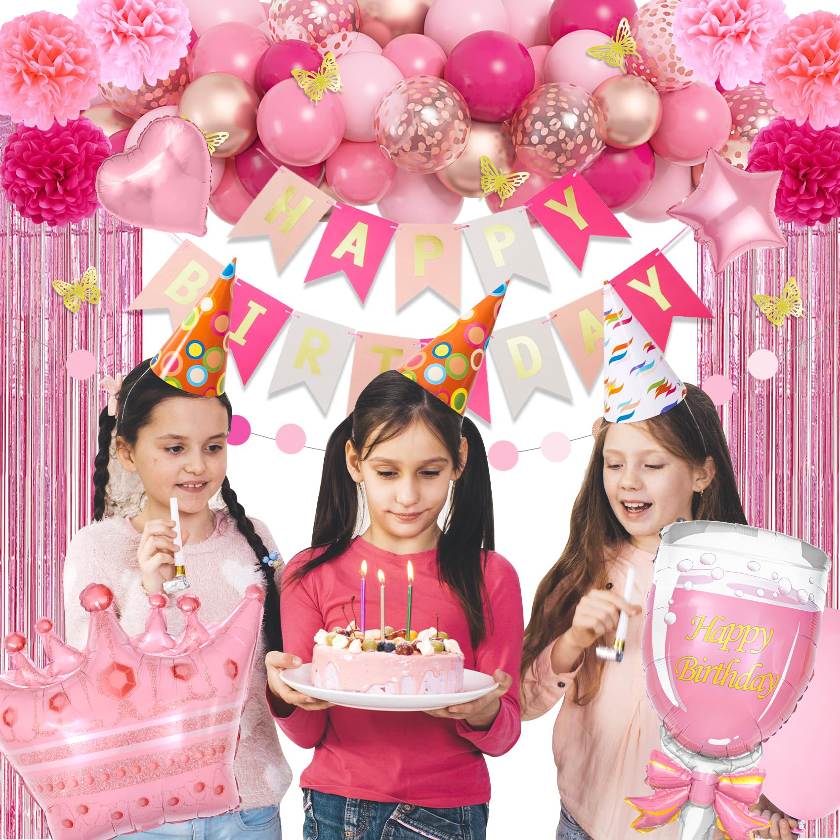 Ouddy Party pink heart foil balloon for festive accents