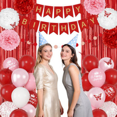 Ouddy Party banner reads happy birthday with charm