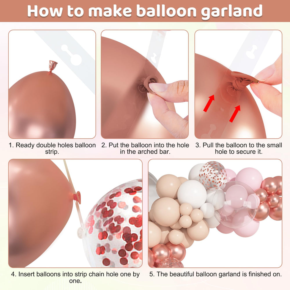 Ouddy Party rose gold 10in and 5in balloons bundle for versatile decor