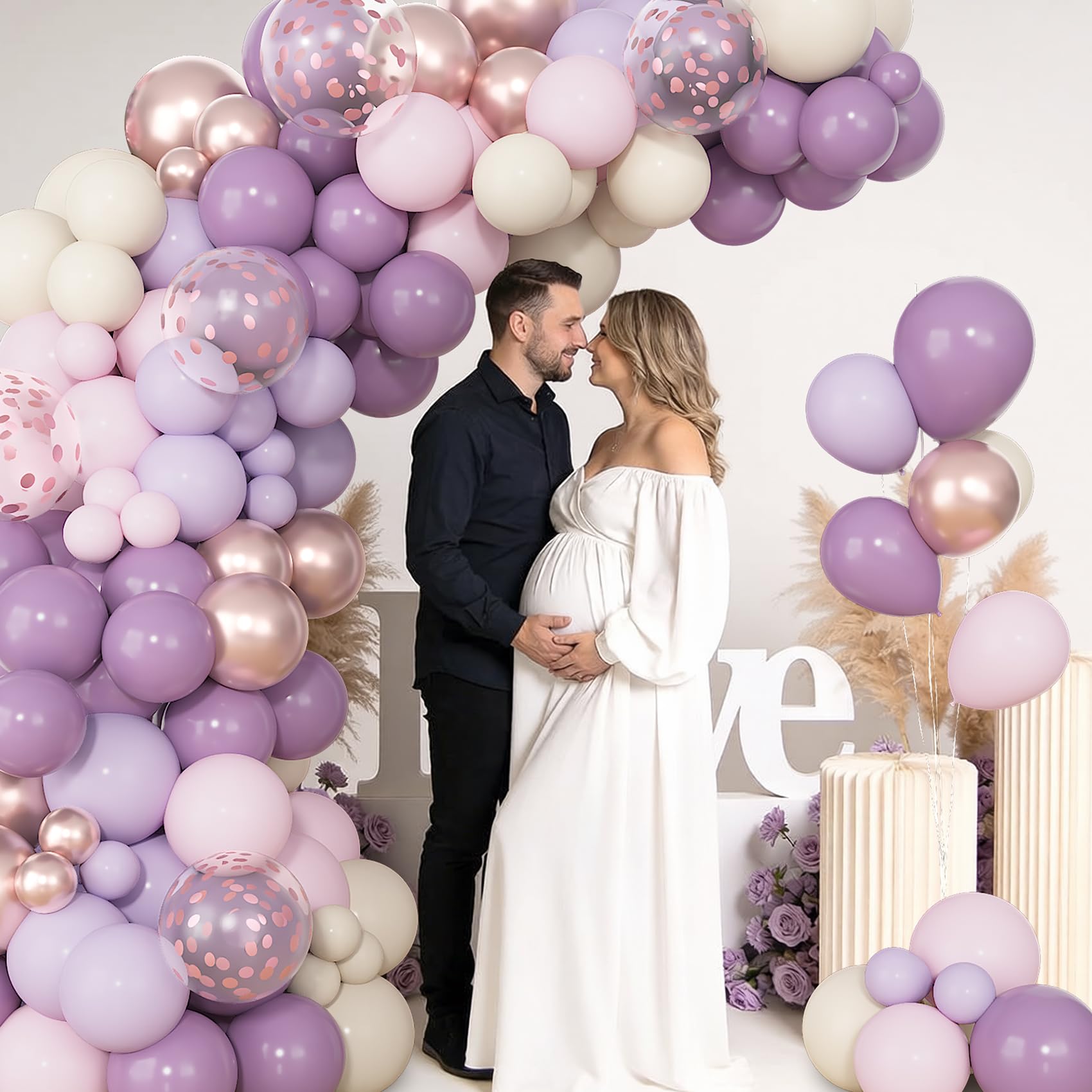 Ouddy Party rose gold confetti 12in balloons for celebratory vibes