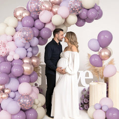 Ouddy Party rose gold confetti 12in balloons for celebratory vibes