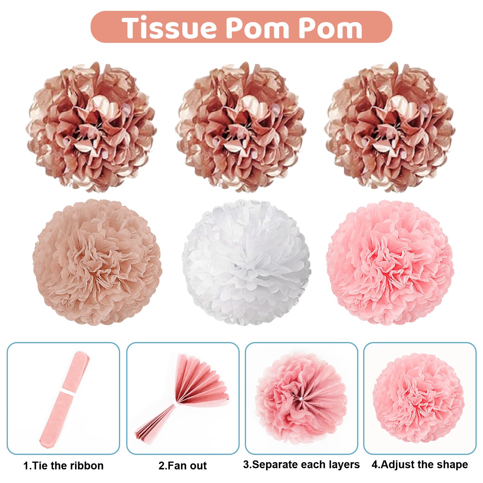 Ouddy Party rose gold latex balloons deliver a chic, lasting color palette