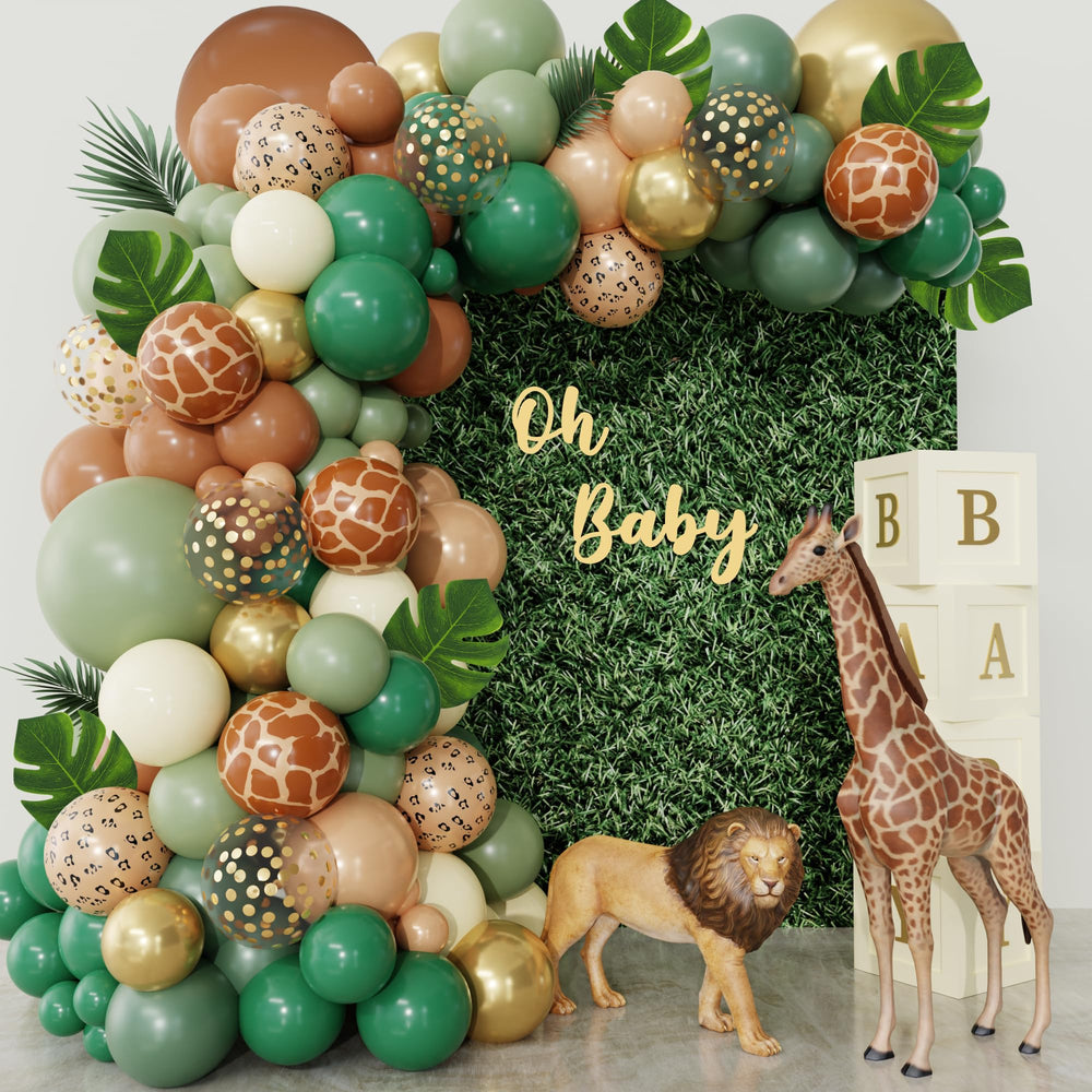 Ouddy Party safari arch kit front view for a dramatic jungle backdrop