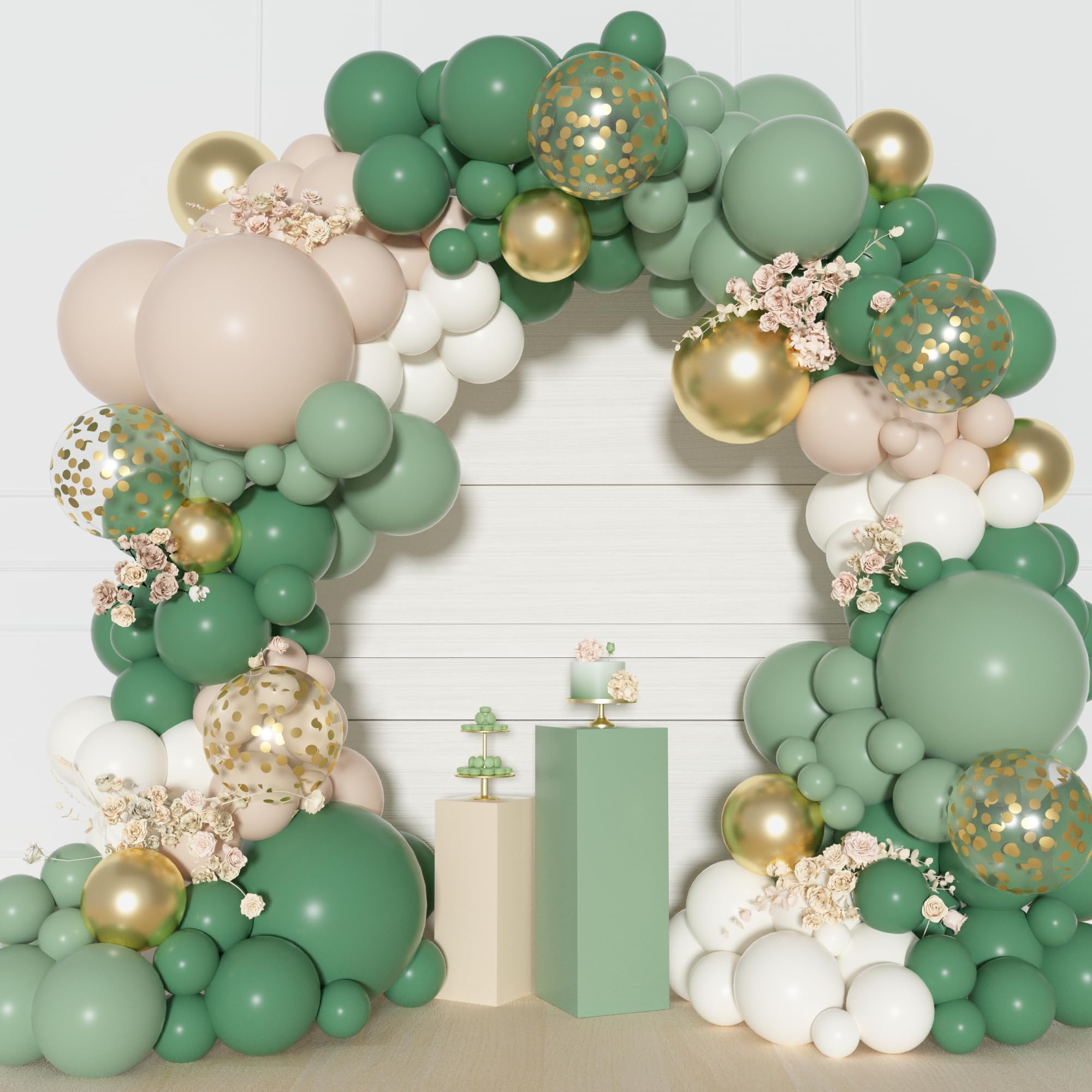 Ouddy Party safari birthday decor supports elegant arch setup and photo moments.